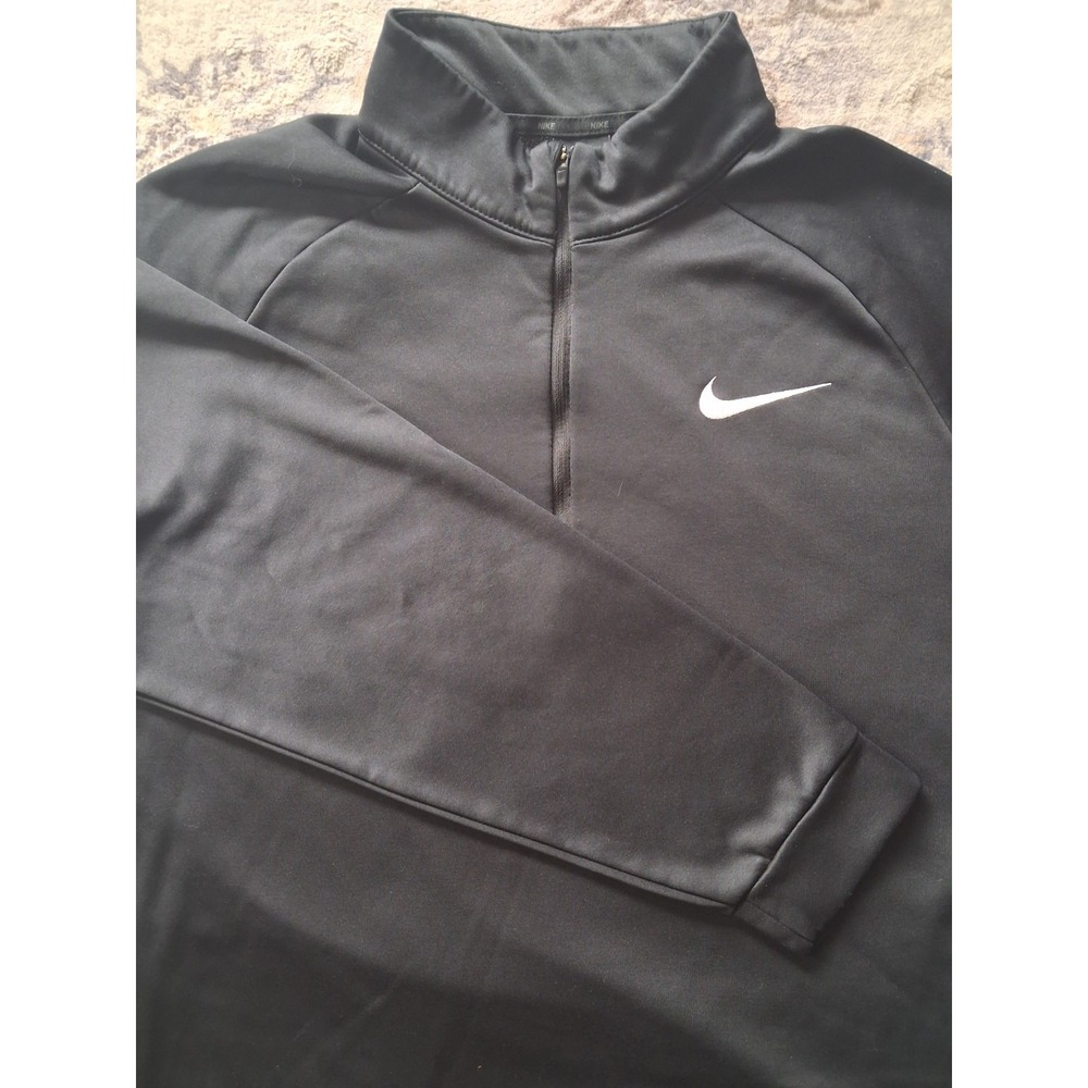 Nike Dri-FIT Men's 1/4 Zip Pullover Fleece Training Top- Black - Size X-large